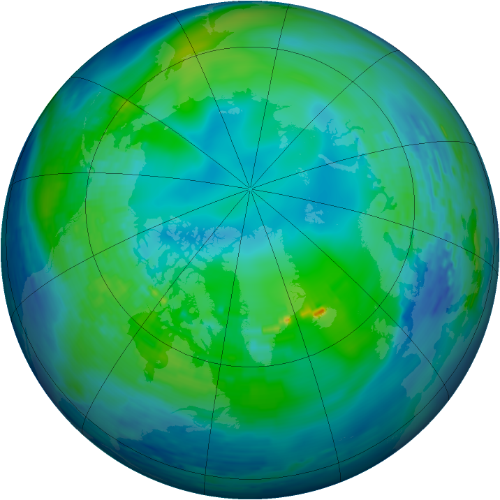 Arctic ozone map for 31 October 1994